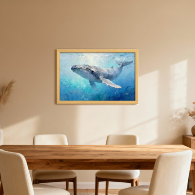 Animal Whale Underwater Ocean Art Print Canvas