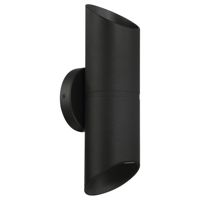 Grand support mural d'extérieur à DEL bidirectionnel Jarris - Satin, Noir, H 14 po x l 4,75 po x P 4,75 po
