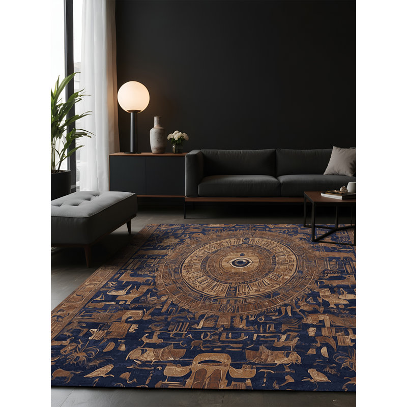 Tapis brun soyeux et moelleux, Rectangle 8 pi x 10 pi