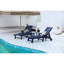Méridienne d'extérieur de 2, 5 avec roues et porte-gobelet, bleu marine, embuage pour bord de piscine, terrasse et jardin