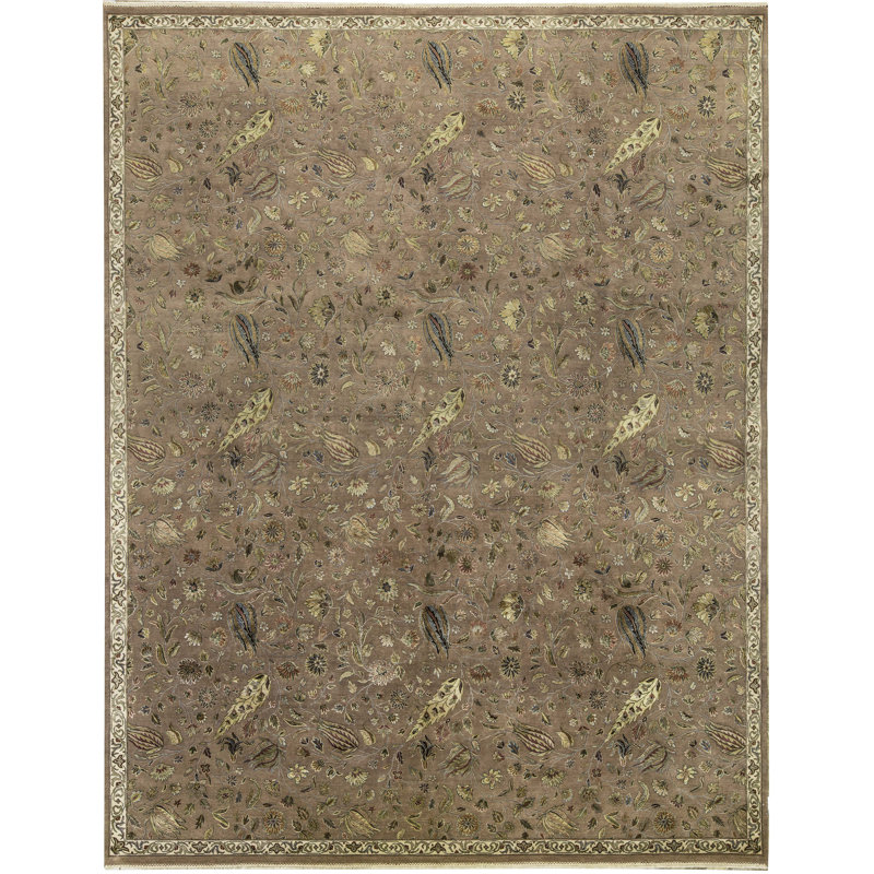 Tapis brun de haute qualité noué à la main