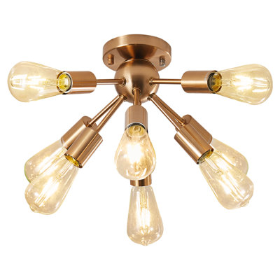 Plafonnier semi-encastré 8 lumières 22,05 po Naumann
