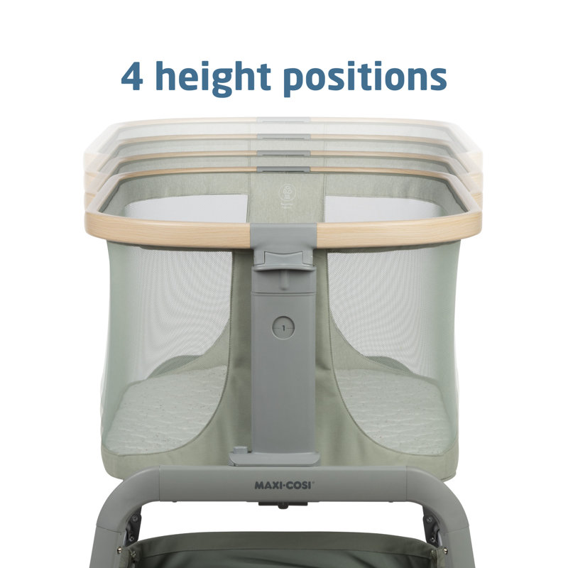 Iora Bedside Crib with Mattress, Green