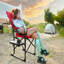 Chaise de camping d'extérieur, chaise de réalisateur pliante portative surdimensionnée robuste avec table d'appoint et poche-2010047494