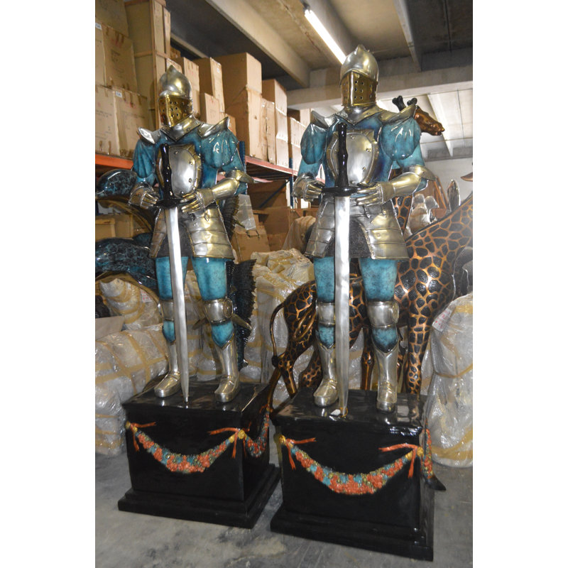 Ensemble de 2 statues debout avec armure Edmunds
