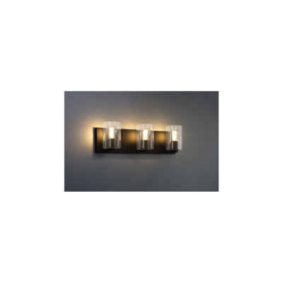 Luminaire Access Lighting 62582LEDDLP-MBL/CLR Oslo Applique murale à DEL à 3 lumières, fini noir mat