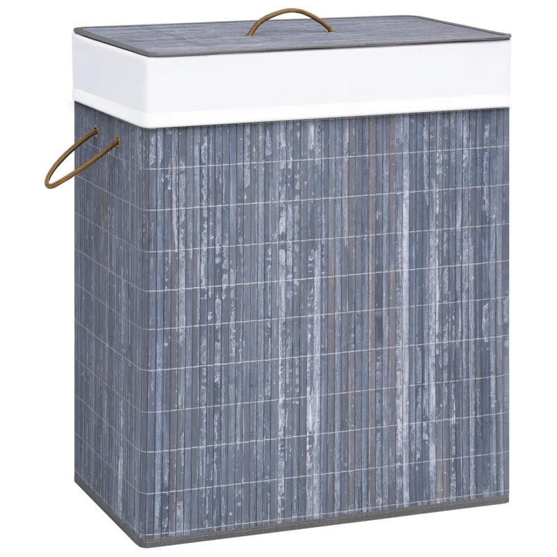 Fabric Laundry Hamper with Handles, Large (65.5 cm x 43.5 cm x 33.5 cm), Grey