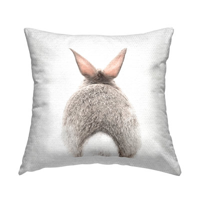 Rabbit Tail Casual Animal Pet Outdoor Printed Pillow by Katherin Pienaar