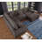 Angellee Modern Upholstered Sectional Sofa 5-seat Modular Wedge Couch w/ Ottoman & 4 Pillows-1201068108