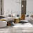 Brushed Gold Round Nesting Coffee Table Living Room Cocktail Table