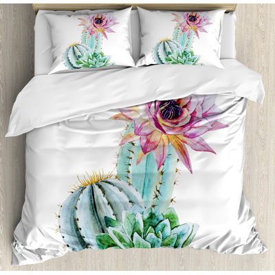 Cactus Traditional Floral Duvet Cover