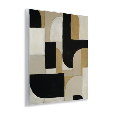 Black & Neutral Shapes Wall Plaque, design by Kippi Leonard