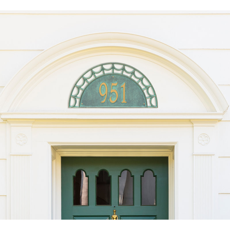Plaque d'adresse murale 1 ligne Signature Series, Vert-de-gris, Bronze, Oui