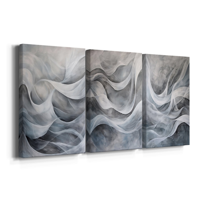 ABSTRACT Series CDL XXII - Toile tendue sur mesure avec châssis - 3 pièces, H 60 po x l 120 po