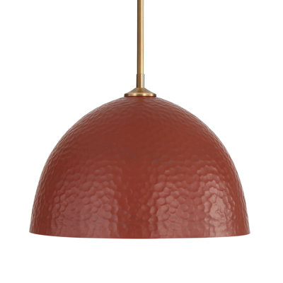 Felix Large Pendant in Modern Brass with Russet Clay