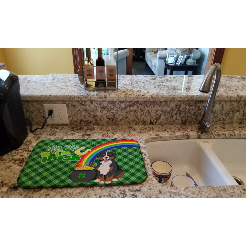 Absorbent Dish Drying Mat With Polyester Surface & Pu Foam Layer, Fast Drying Kitchen Counter Mat