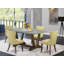 Ensemble de salle à manger 7 pièces comprenant une table rectangulaire à pieds en V et 6 chaises Parsons en lin Limelight multicolores-648921520