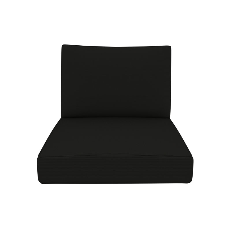 Outdoor Sunbrella Lounge Chair Cushion, Canvas Black Sunbrella® Canvas