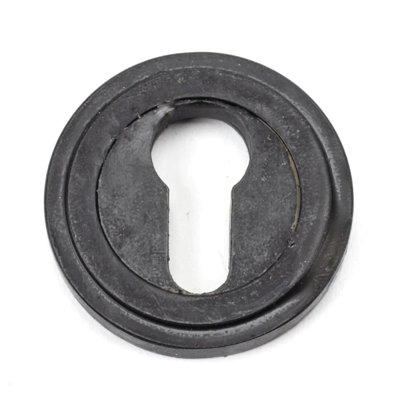 Concealed, Art Deco Escutcheon 3 Piece Door Accessory Set