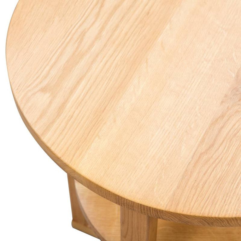  Side Table Brown Solid Oak Compact Side Table Round Rustic