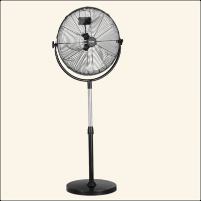 Ventilateur industriel sur piédestal de 18 po à 3 vitesses de 45,3 à 57,9 po réglable en hauteur