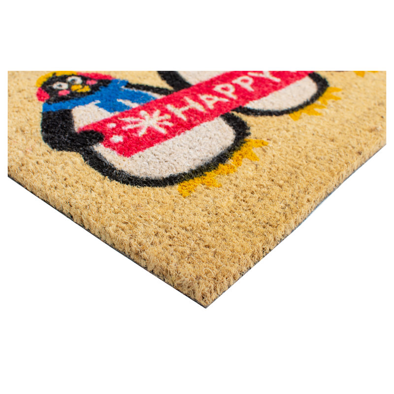 Tapis d'entrée antidérapant Holiday Penguines 29 po x 17 po