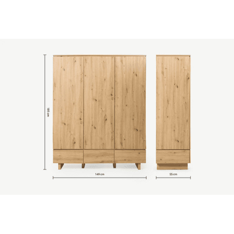 Salman Manufactured Wood Wardrobe, 185"H x 149"W x 55"D