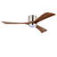 Ventilateur de plafond encastré de 52 po avec lumières, finition nickel teinté, pales en bois massif, moteur à courant continu silencieux réversible à 6 vitesses avec télécommande pour bureau de chambre à coucher pour patio intérieur-371332962-371332960