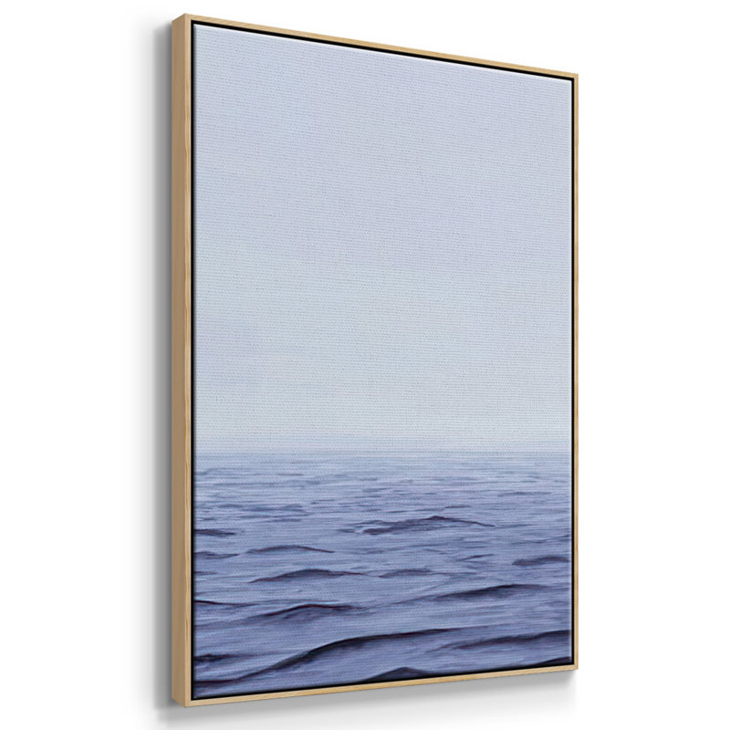 Grayscale Seascape I - Toile encadrée multi-pièces, Naturel, H 24 po x l 48 po x P 2 po