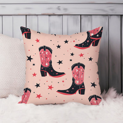 Wild Wild West Rodeo Cowgirl Boots Pattern IX Pillow Cover