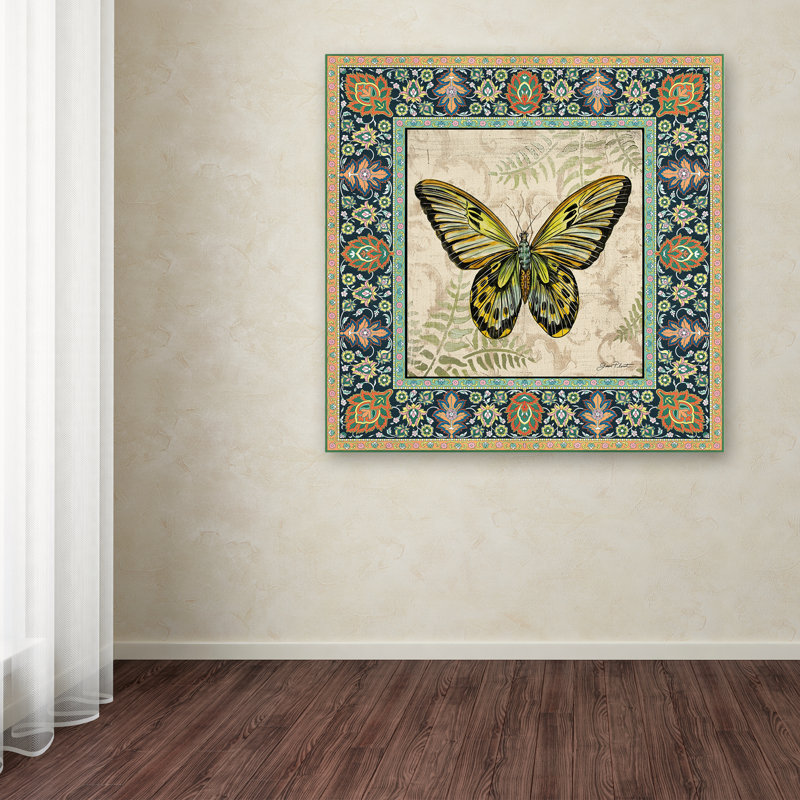 « papillons 1 », reproduction d’impression sur toile tendue, H 14 po x l 14 po