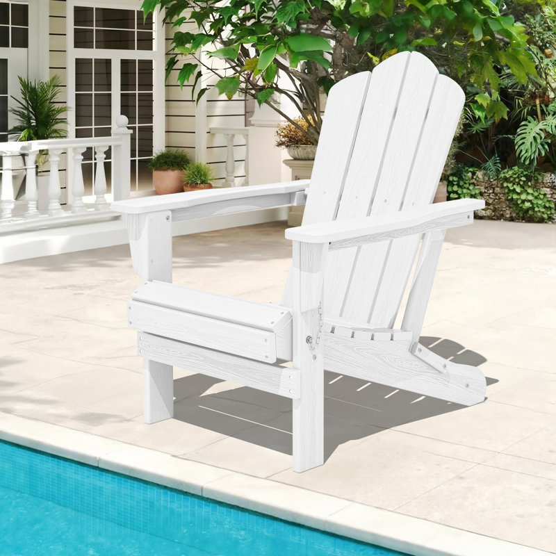 Chaise Adirondack en acier PEHD pliable, Blanc
