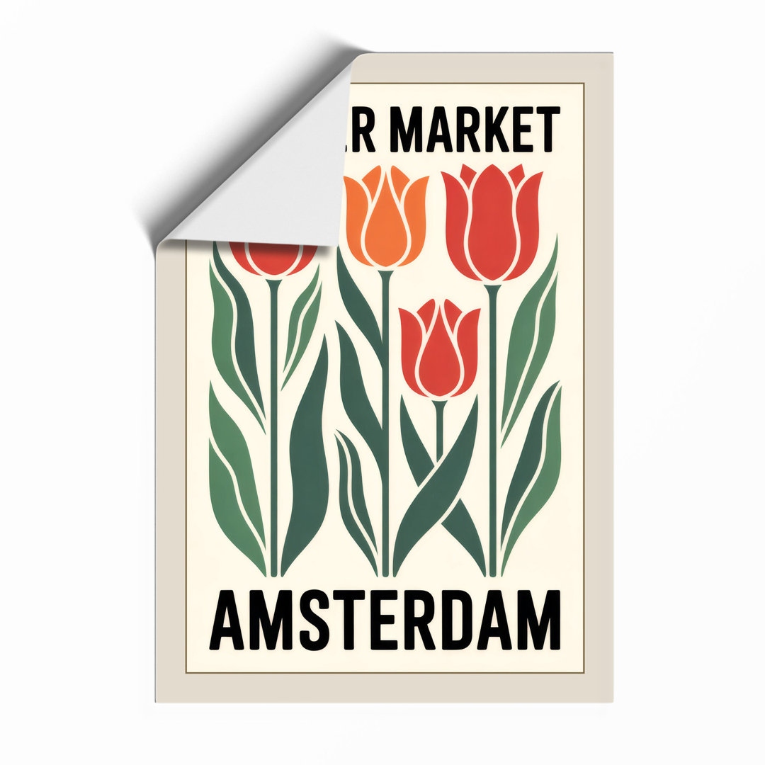 Flower Market Amsterdam Vintage - Framed Print