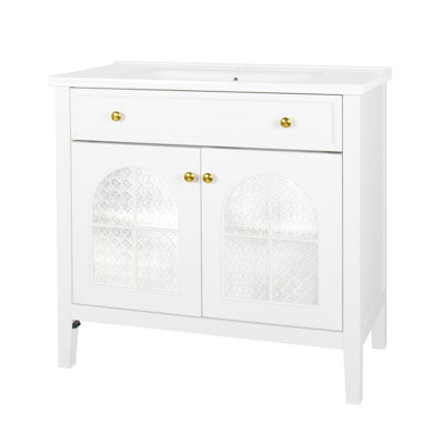 35.6" Bathroom Cabinet, Only Cabinet, White