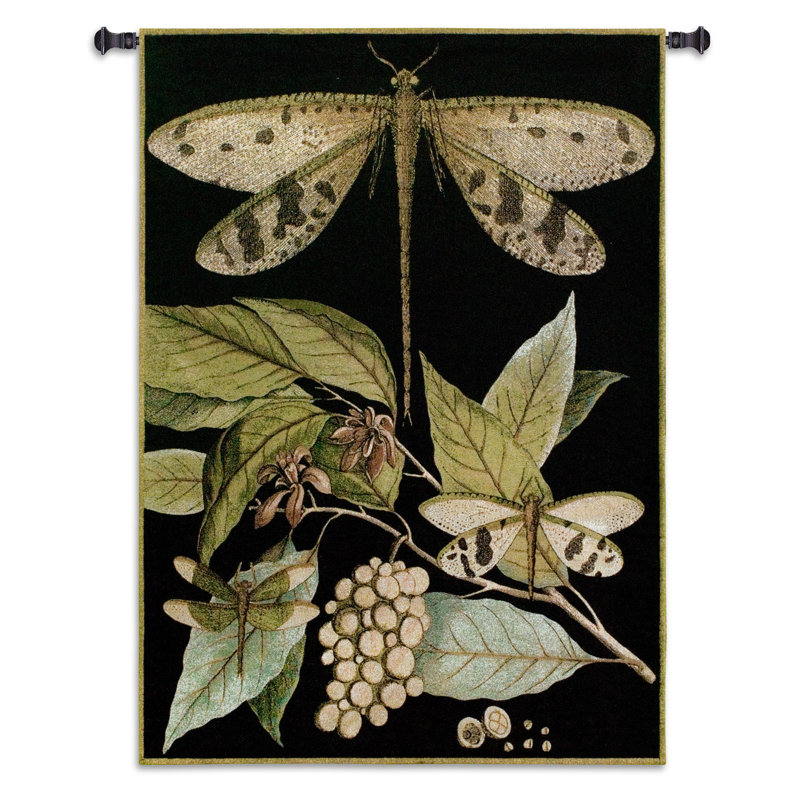 Tapisserie florale fantaisiste libellule I