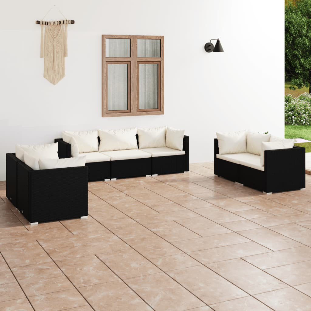 7-Sitzer Lounge-Set Jeasie aus Rattan mit Polster