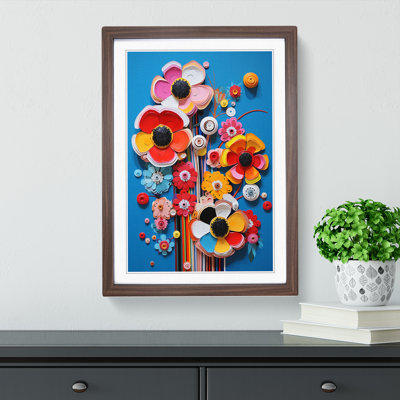Floral Art Constructivism Art - Framed Print