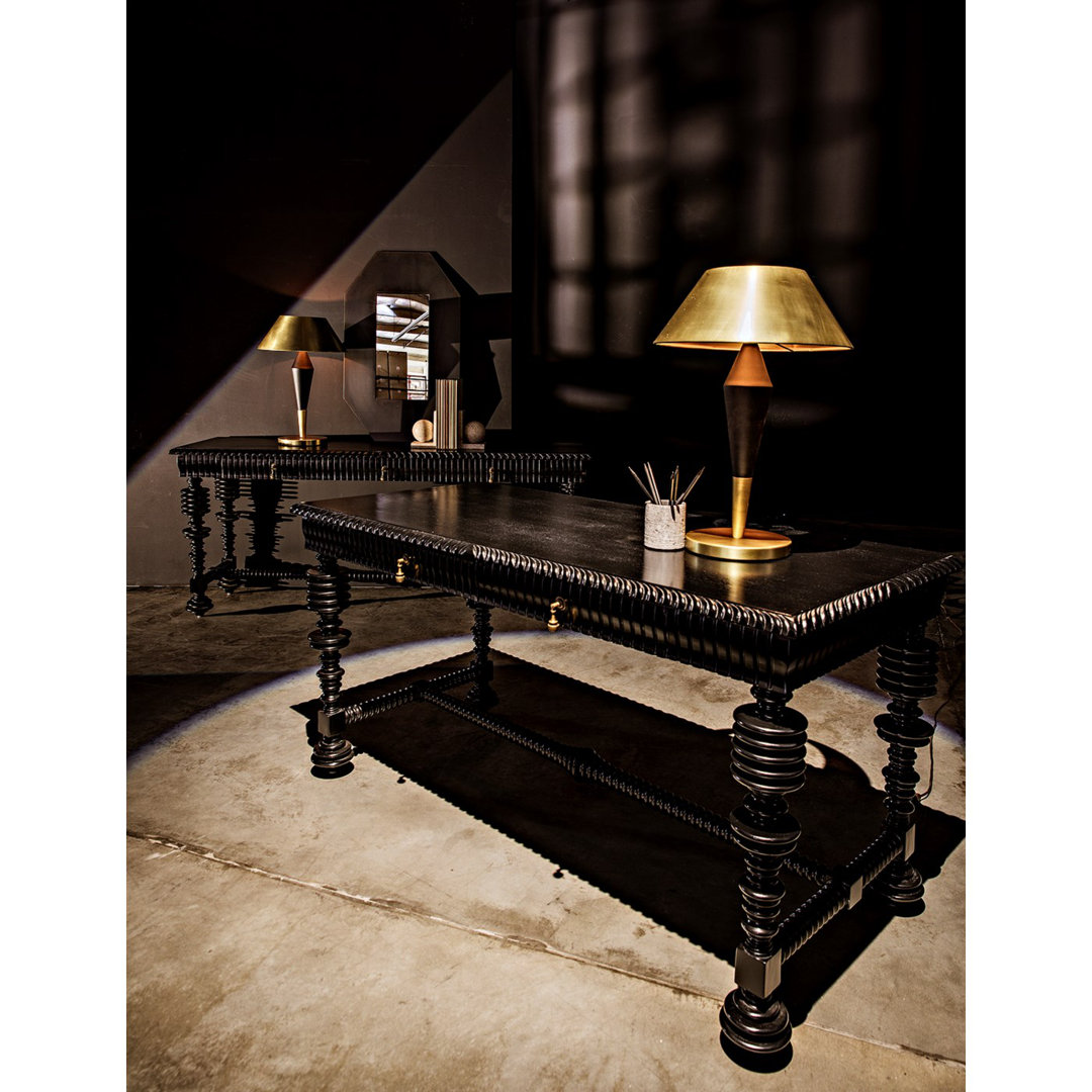 Portuguese Solid Wood Writing Desk Noir 