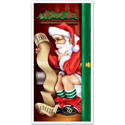 Couverture de porte WC Père Noël