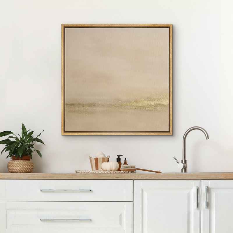 Reproduction d'art encadrée abstraite sur toile encadrée pour décor neutre, Naturel, H 16 po x l 16 po