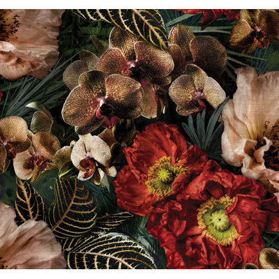 Rouleau de papier peint adhésif Bring On The Drama à motif floral l 20,5 po x L 18 po