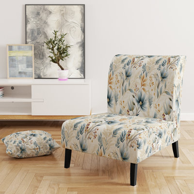 Ethereal Neutrals Ii Boho Pattern - Upholstered Cottage Accent Slipper Chair