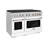 ZLINE 48 in. Paramount Dual Fuel Satin Steel Range w/ 8 Burners & White Matte Doors