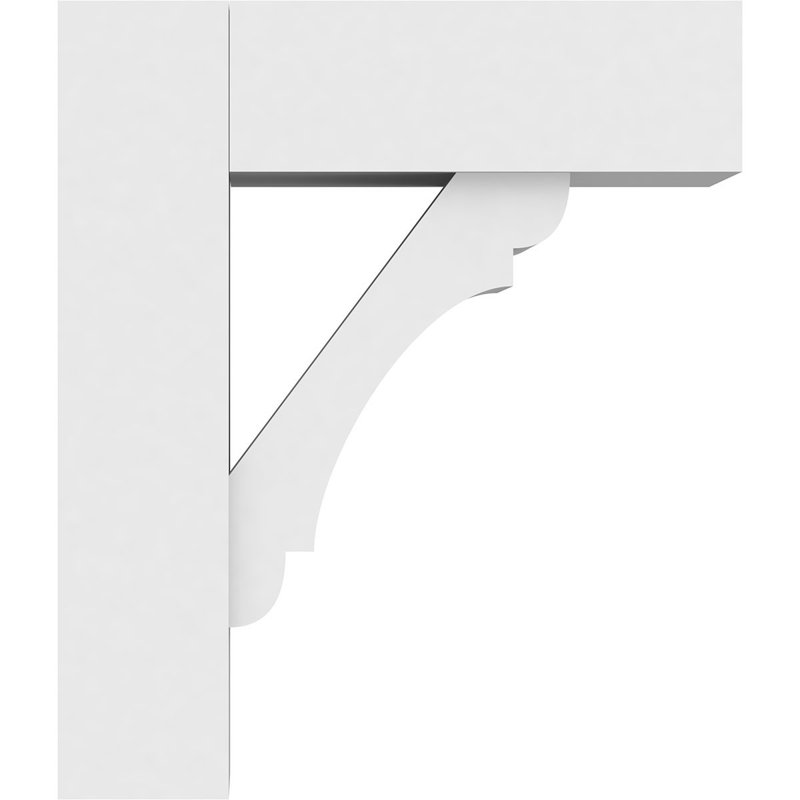 5"W x 12"D x 14"H Standard Olympic Architectural Grade PVC Bracket with Block Ends, 14"H x 5"W x 12"D
