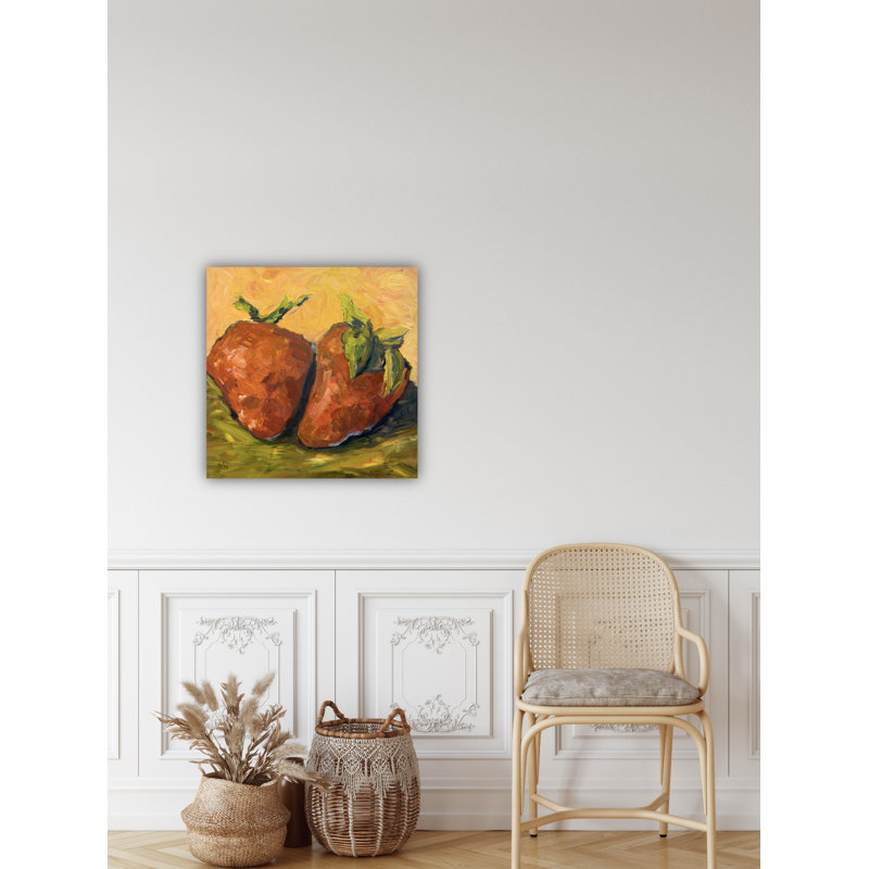 «Strawberries» encadré par John Beard, Cadre flottant brun, L 26 po x H 26 po