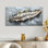 Plume luxueuse dorée grise avec pointes dorées I - impression sur toile glamour, art mural moderne