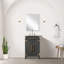 Meuble-lavabo simple en chêne noir P 18 po avec plateau en acrylique-844452868