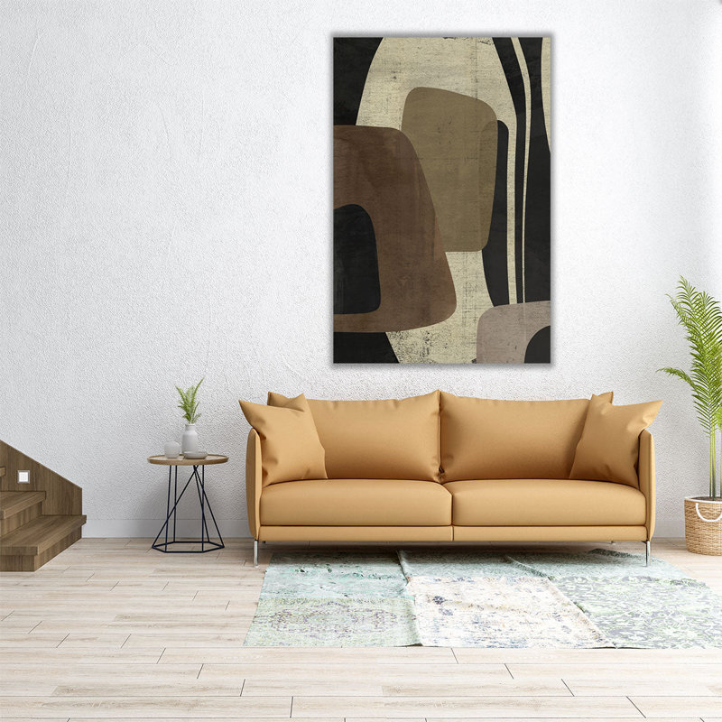 Art abstrait minimaliste encadré | Collage rétro II, H 30 po x l 20 po