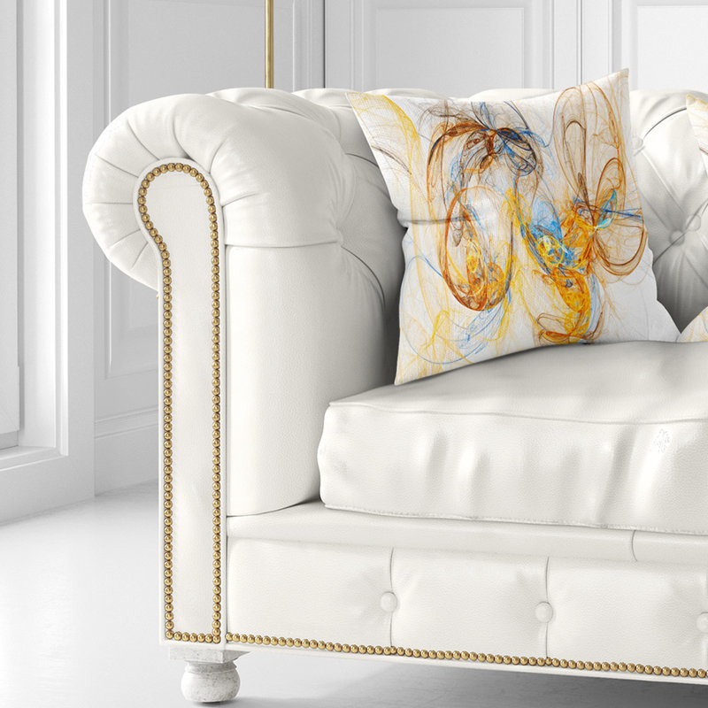 Coussin Billow, 16 po x 16 po, Jaune, Carré