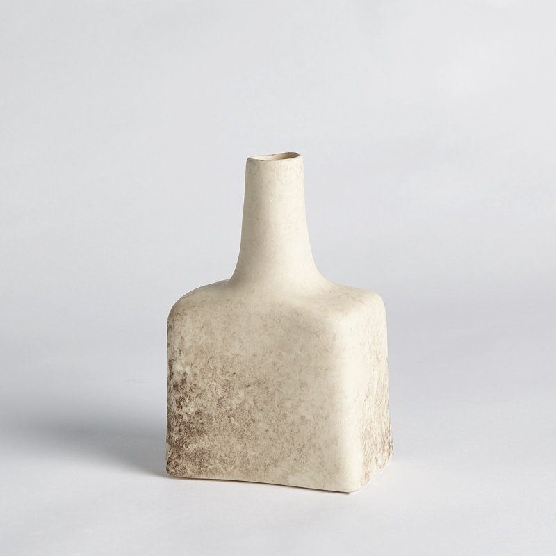 Tall Stack Bottle-Reactive Ivory, 7.25" H x 4.5" W x 2.75" D